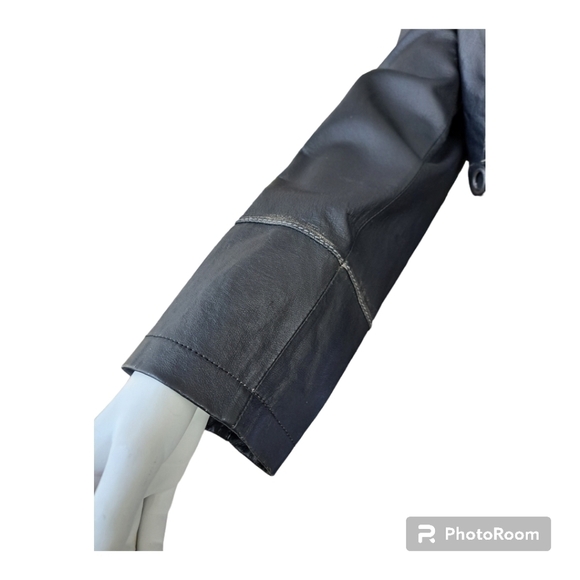 Fabric life faded leather women's jacket coat black leather women's Size M - Picture 5 of 12